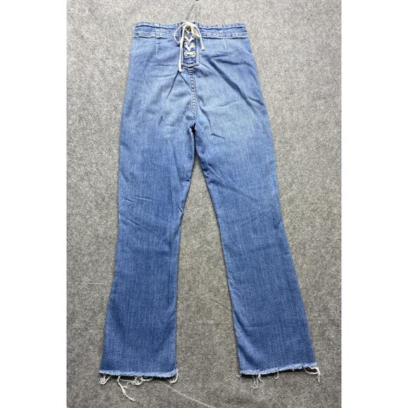 Mother Jeans Womens 27 Blue The Laced Hustler Ankle One Smart Cookie Raw Hem - Picture 14 of 16